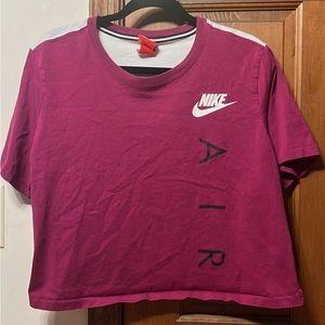 Nike air purple & white crop top size XL